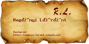 Regényi Lóránt névjegykártya